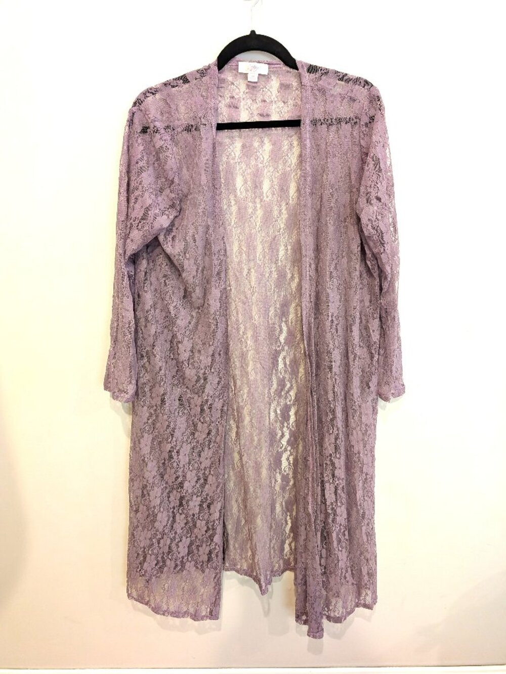 LuLaRoe Sarah Dusty Lavender Lilac Lace Longline Duster Cardigan | Size M
